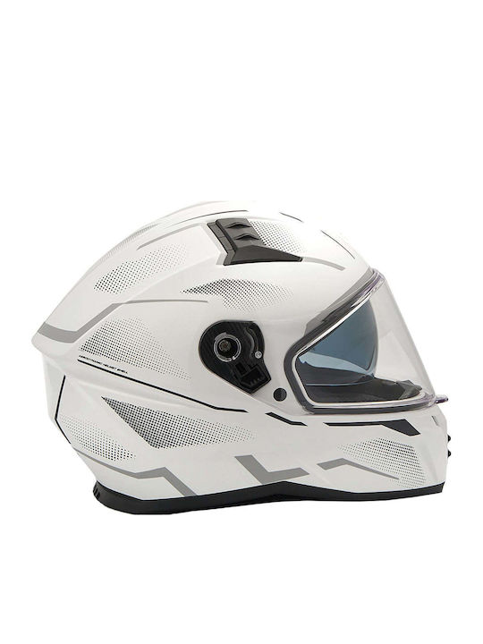 Zen ZN-869 White/Grey Κράνος Μηχανής Full Face ECE 22.06 με Sunvisor
