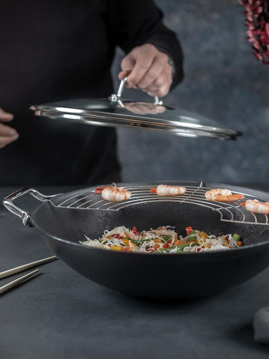 Kuhn Rikon Wok Cu capac din Fontă cu Strat Ceramic 36cm