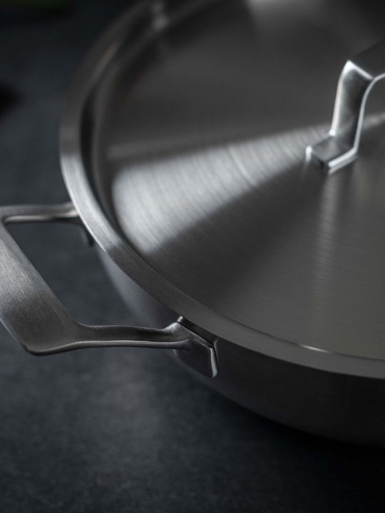 Kuhn Rikon Culinary Fiveply Wok Din Oțel Inoxidabil Cu Capac Cu Acoperire Ceramică 28cm