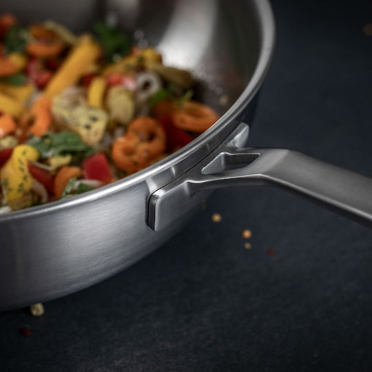 Kuhn Rikon Culinary Fiveply Wok Stainless Steel with Lid Ceramic Coating 28cm
