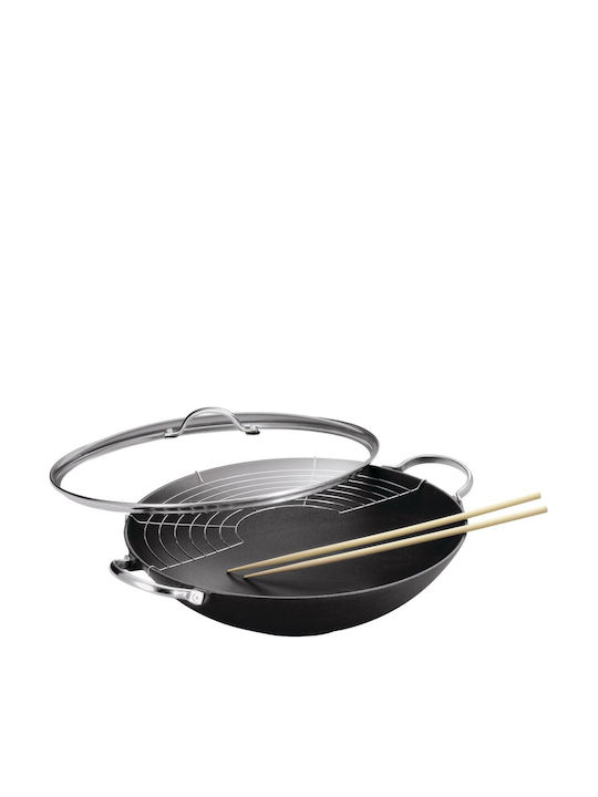 Kuhn Rikon Wok Cu capac din Fontă cu Strat Ceramic 36cm