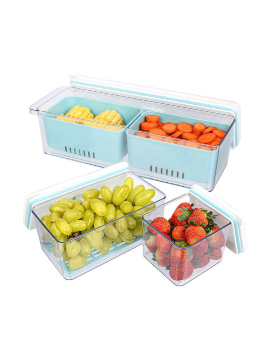 Belle Vous Cutie pentru Mâncare Plastic Albastru Potrivit pentru Cuptor cu Microunde 3buc