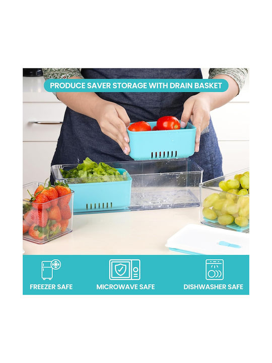 Belle Vous Cutie pentru Mâncare Plastic Albastru Potrivit pentru Cuptor cu Microunde 3buc