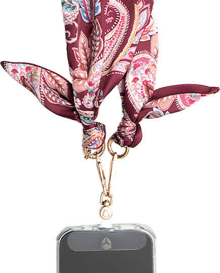 Force Case Removable Scarf Shoulder Strap Universal Smartphone Bandana Pattern Burgundy