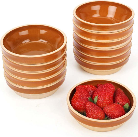 Belle Vous Bol de Servire pentru Sosuri Rotund Ceramică Maro cu Diametru 12.5buc 12buc
