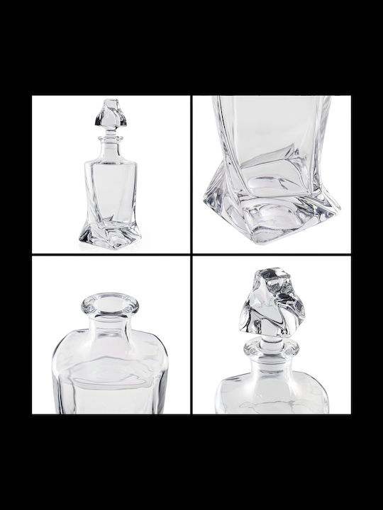 Belle Vous Sticlă Carafă de Servire Whiskey 28buc cu Dop și Pahare Transparentă 800ml 1buc