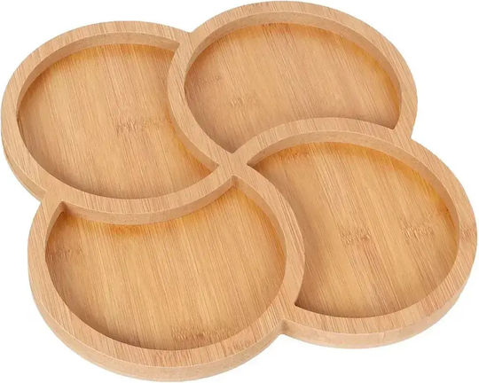 Suport Din Lemn Pentru Turn De Desert Cu 4 Sloturi Bej Ø28cm