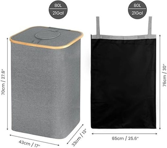 Belle Vous Coș De Gunoi Din Plastic Pentru Reciclare 80lt Gri