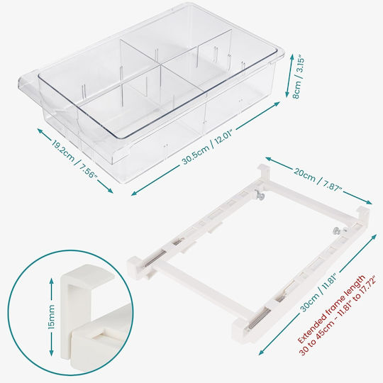 Suport Suspendat Organizatoare Pentru Frigider Utilizare Generală Kurtzy Sliding 30x20x9cm