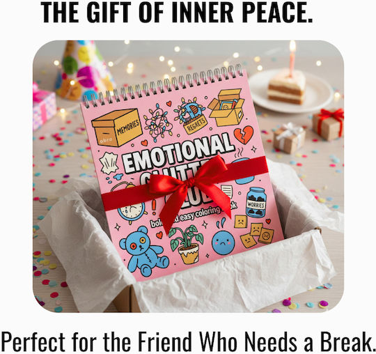 Obro Thick Page Coloring Book – Emotional Clutter Club Whimsical Coco Wyo Style Stress Relief Adults
