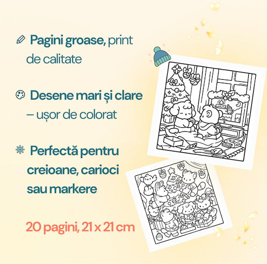 Obro Carte De Colorat Cu Pagini Groase Ajunul Crăciunului Desene Simple Confortabile De Crăciun Pentru Copii Adulți