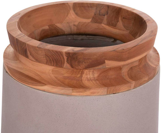 Set Decorative Floor Vases Concrete Brown Y47cm 2 Pieces