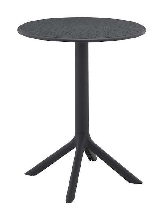 Masa Bar Din Plastic Pentru Spații Mici Exterioare Moda Antracit 60x60x40cm E3805,2H
