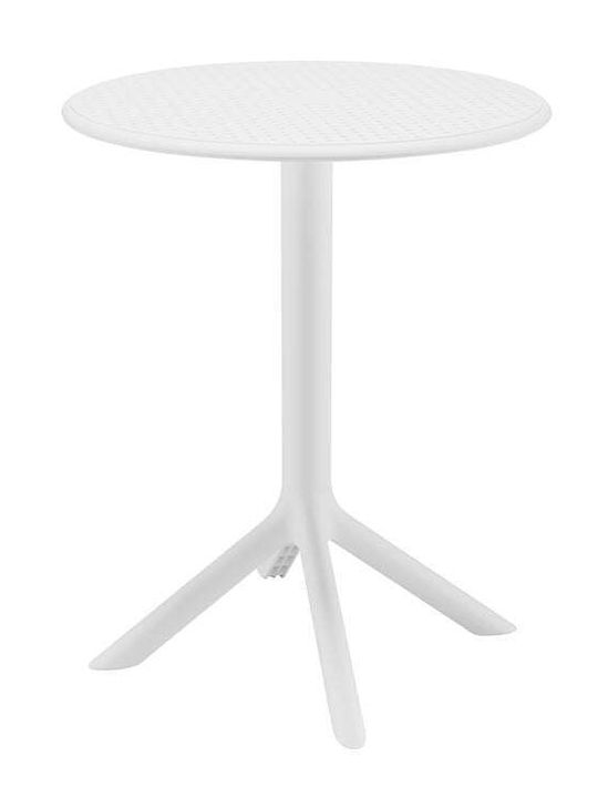 Masa Bar Din Plastic Pentru Spații Mici Exterioare Moda Albă 60x60x75cm E3805,1H