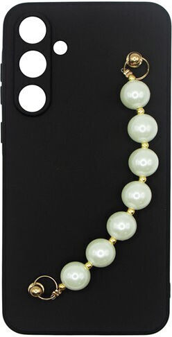 Vivid Pearl Chain Silicone Plastic Black Back Cover for Galaxy A55 Oppo A55 5G CS-SP Case