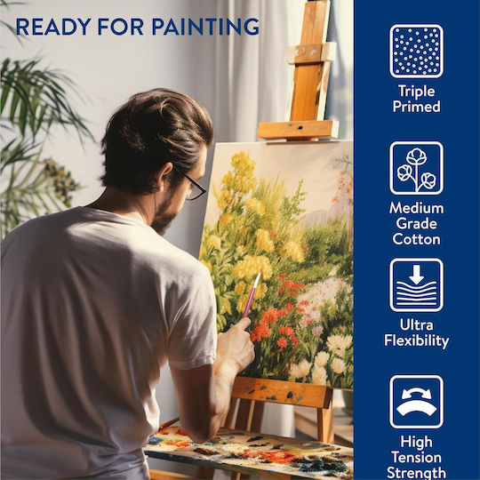 Set 5 Pânze De Pictură Mână 30x40 Cm Țesătură 100% Bumbac Potrivită Pentru Vopsea Acrilică Și Ulei