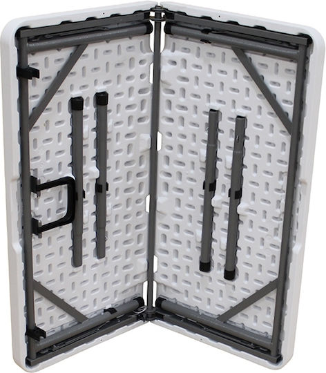 Plastic Catering Garden & Terrace Table for Small Spaces Foldable with Metal Frame White 86x86x74cm