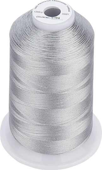 Embroidery Thread Set 3 Spools 5000 M Shades Gray