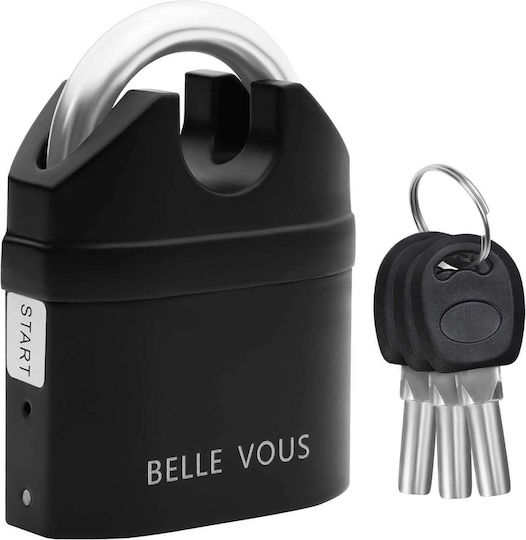 Belle Vous Încuietoare Antifurt 6,9 X 3,2 X 9,3 Cm 3 Chei Alarmă 110 Db Rezistentă la Intemperii Oțel Negru
