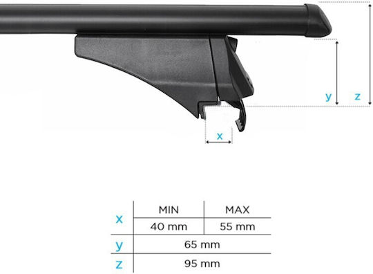 Menabo Autodachträger Aluminium Tiger Schwarz Farbe Mini Countryman F60 5 Türen 2017 Flush Oder Raised Dachreling 2 Stück 8590/mb