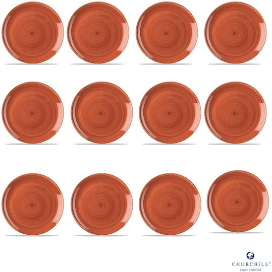 Churchill 1795 Teller Untiefe aus Porzellan Orange 26cm 12Stück