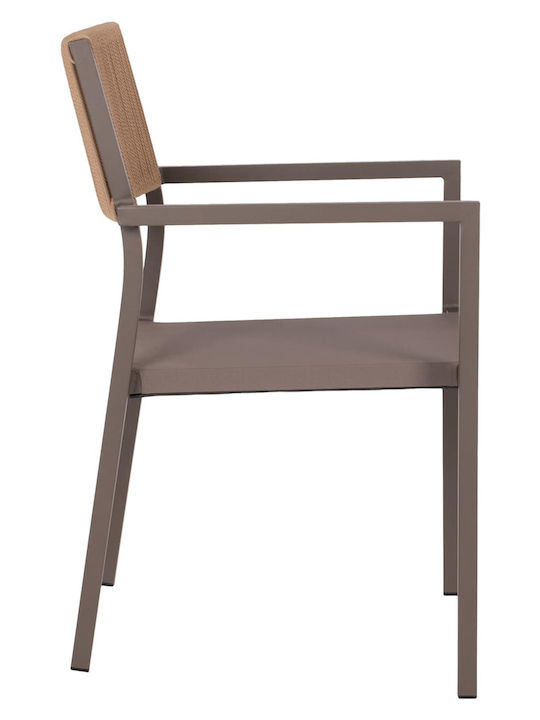 Outdoor Chair Aluminum Champagne 55.5x58.5x83cm