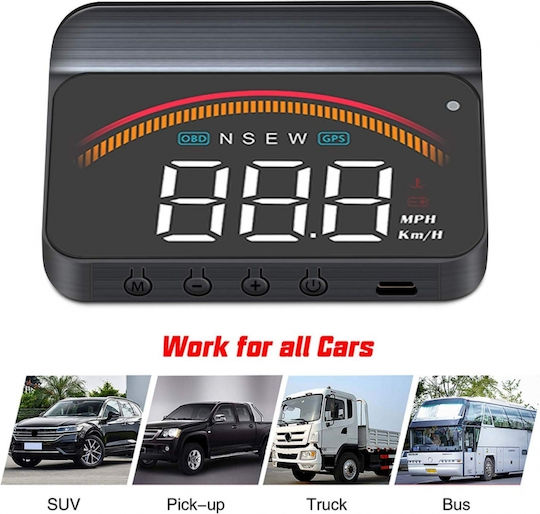 Diagnostic Device Dashboard Information Display On Windshield Speedometer Obdii Euobd M11