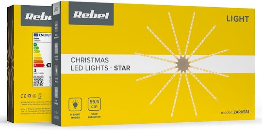 Star Stea Decorativă De Crăciun Cu Lumină Led Din Plastic Alb Cald