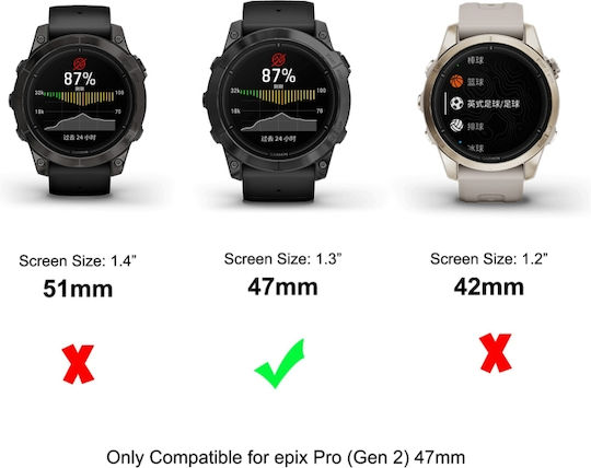 3d Full Coverage Soft Закалено стъкло за цялото лице за Garmin Epix Pro 1бр SYA002261402