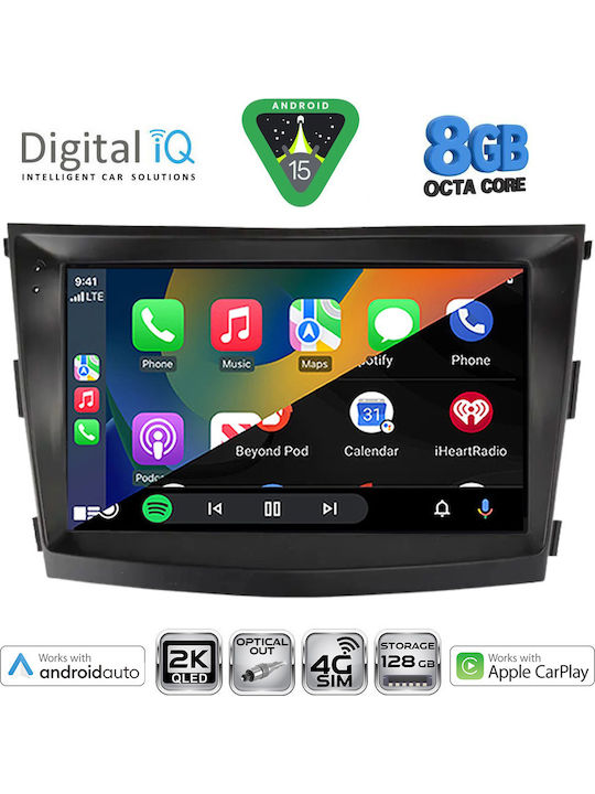 Digital IQ Car Audio System for Ssangyong Tivoli 2016-2024 (Bluetooth/USB/WiFi/GPS/Apple-Carplay/Android-Auto) with Touch Screen 9"