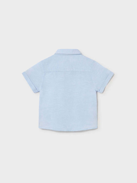 Tricou Pentru Copii Monocrom Mâneca Scurtă Albastru Deschis
