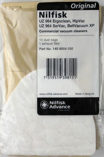 Nilfisk Vacuum Cleaner Bags 10pcs Compatible with Vacuum Cleaner Nilfisk