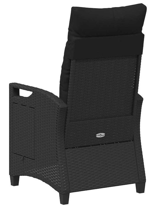 Καρέκλα Εξωτερικού Χώρου Rattan Μαύρο 56x60x112εκ.