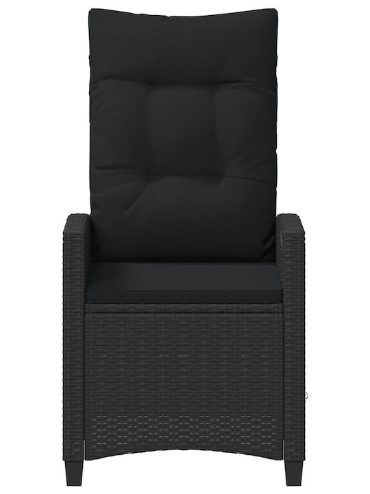 Καρέκλα Εξωτερικού Χώρου Rattan Μαύρο 56x60x112εκ.