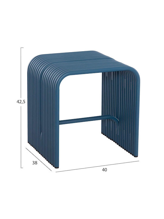 Stool For Living Room Metallic Blue Color 40x38x42cm