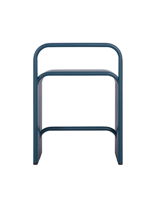 Stool For Living Room Metallic Blue Color 40x38x55cm