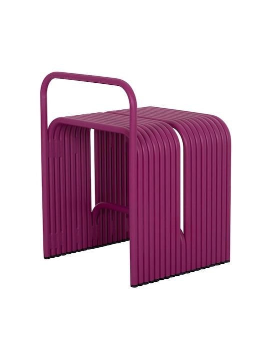 Stool For Living Room Metallic Purple Color 40x38x55cm