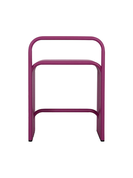 Stool For Living Room Metallic Purple Color 40x38x55cm