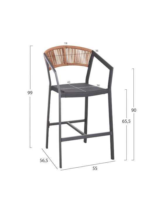 Barhocker Für Außenbereich Aus Aluminium Anthrazit
