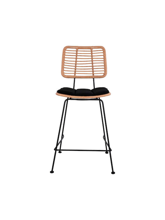 Metallic Bar Stool for Outdoor Space Beige 55x56x107cm