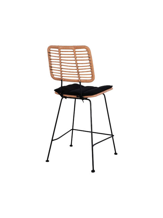 Metallic Bar Stool for Outdoor Space Beige 55x56x107cm