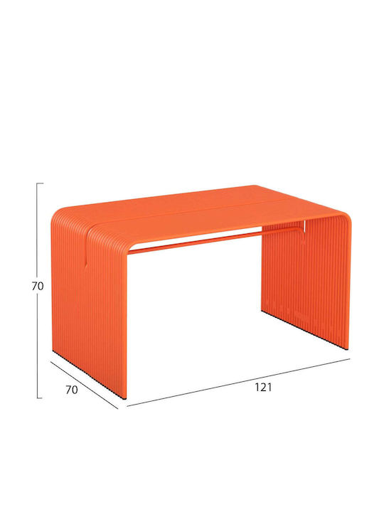 Table Dining Room Aluminum Orange 121x70x70cm