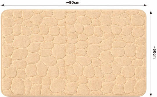 Non-Slip Bath Mat Memory Foam AT2760 Beige 50x80cm