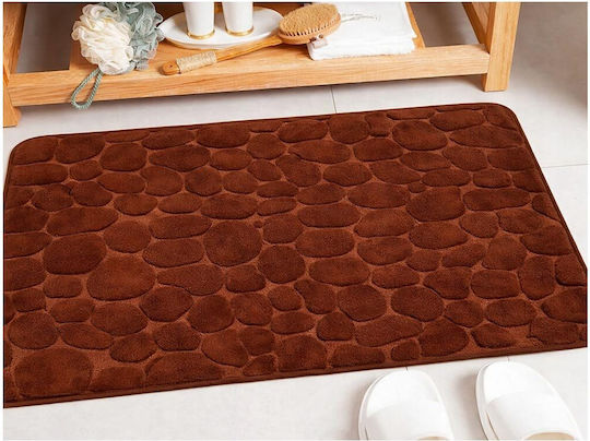 Αντιολισθητικό Πατάκι Μπάνιου Memory Foam Καφέ 50x80εκ.