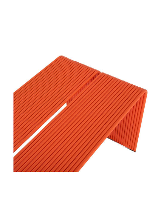 Table Dining Room Aluminum Orange 121x70x70cm