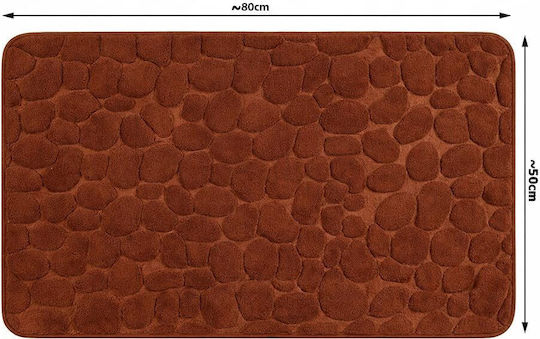 Αντιολισθητικό Πατάκι Μπάνιου Memory Foam Καφέ 50x80εκ.