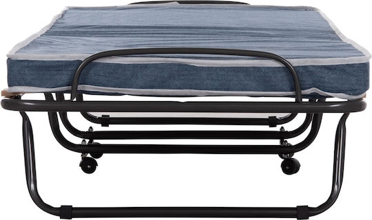 Сгъваемо Ранице с Матрак 6.5см Едно Сиво 183x80x37см