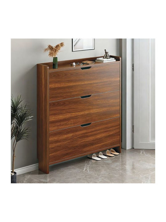 Wooden Shoe Organizer Brown 80x17x115cm