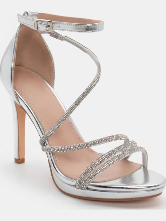 Sandals with Strass Silver