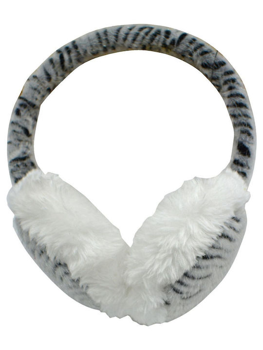 Unisex Earmuff Πλεκτό σε Λευκό χρώμα